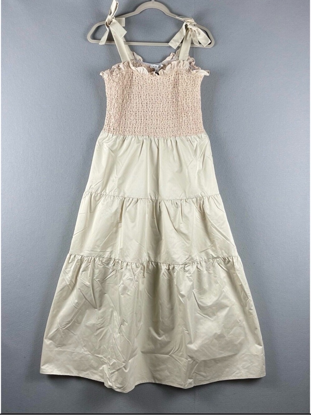 THML Cream Maxi Dress Smocked Bodice